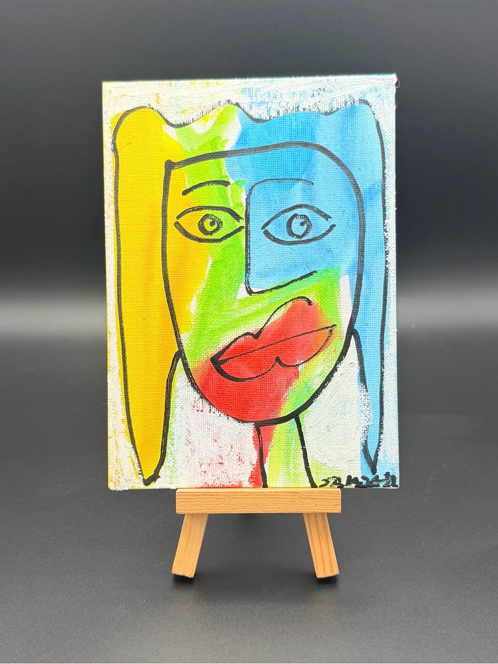 Abstract Face Canvas Art Print - Multicolor - by SALAZAR
